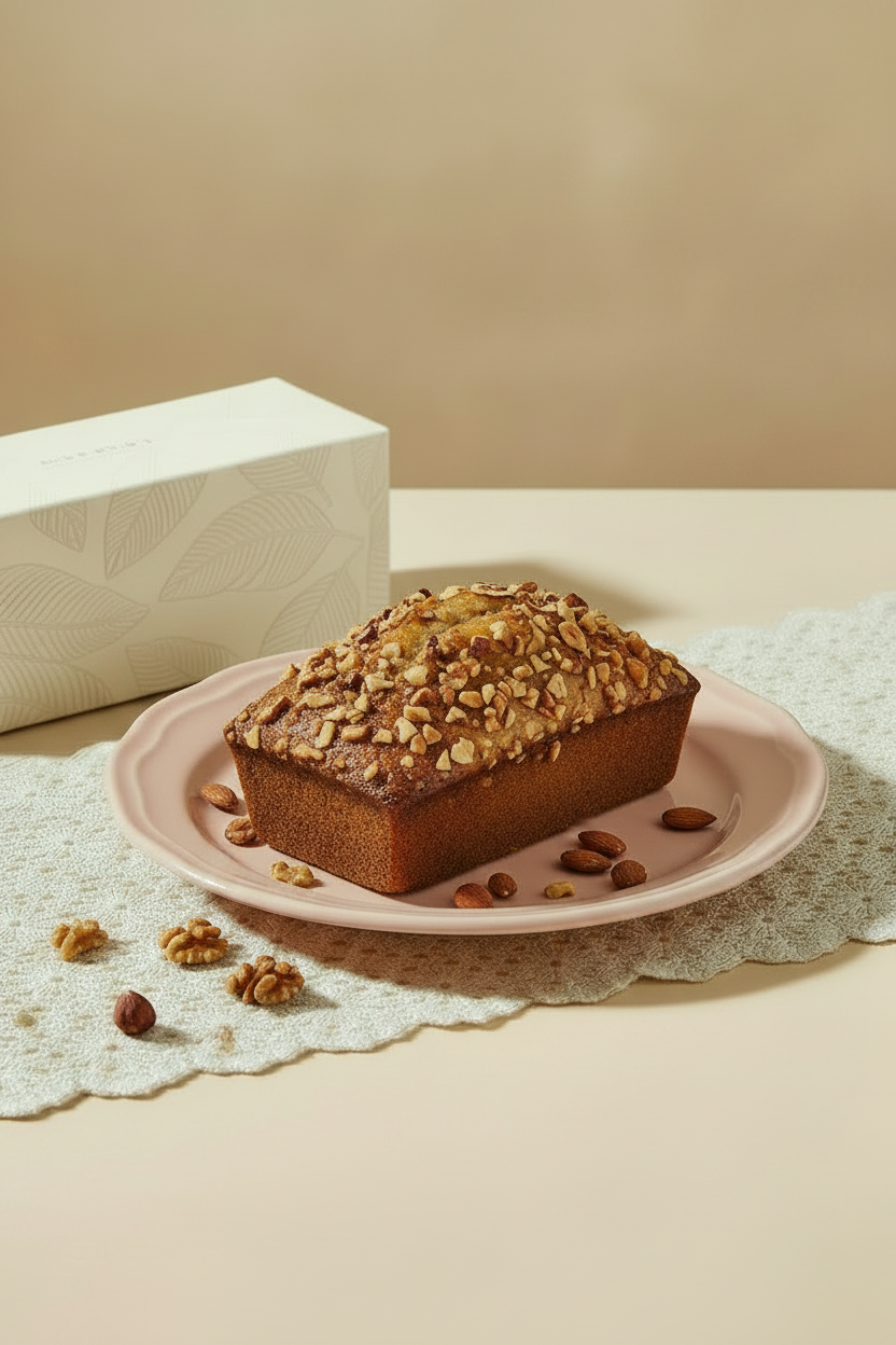 Walnut Topped Banana Bread Mini Loaf